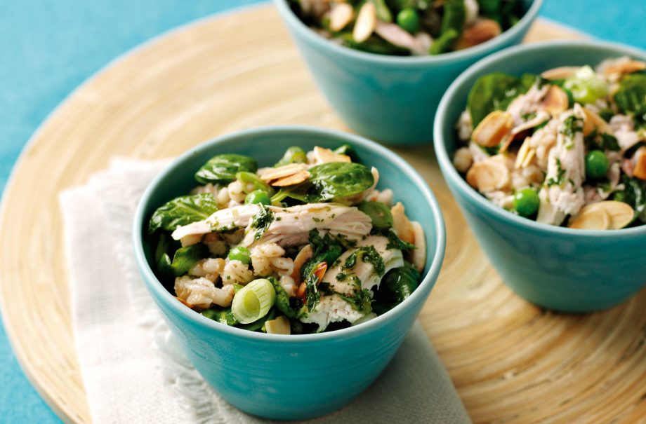 Warm chicken and barley salad