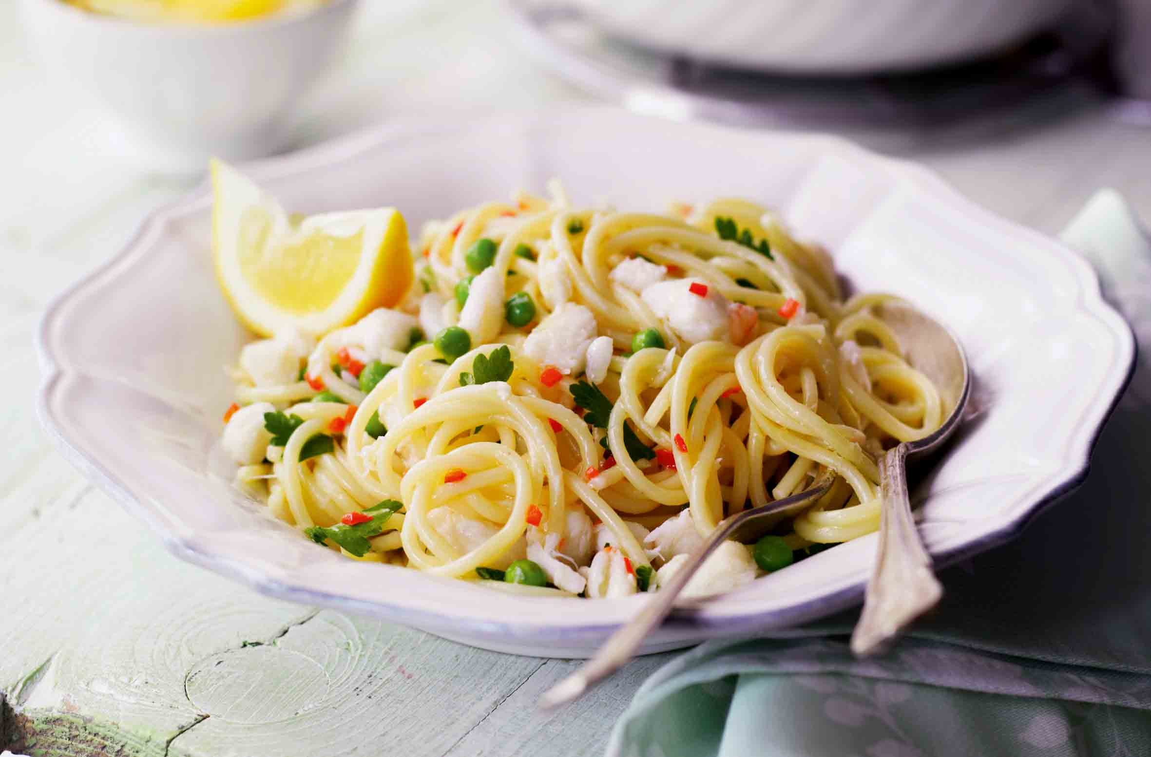 600 calorie meals Crab and chilli pasta