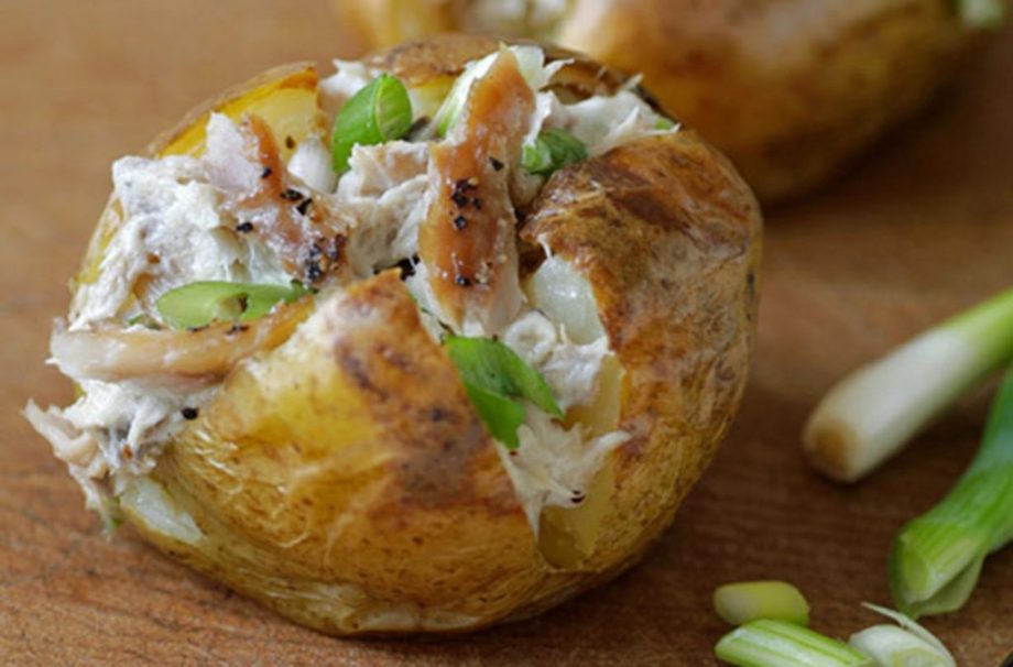 Smoked mackerel jacket potato