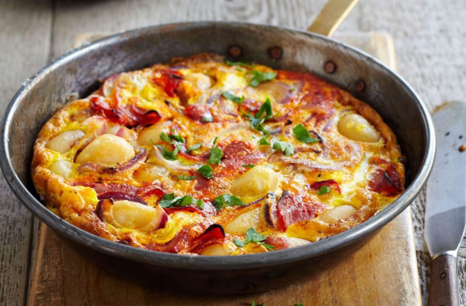 Bacon and cheese frittata