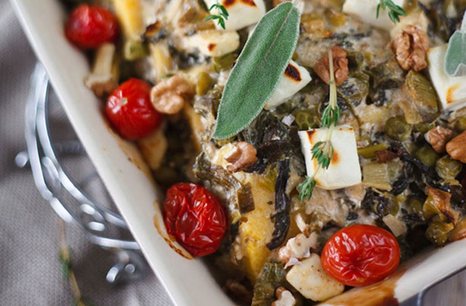 Baked vegetable polenta