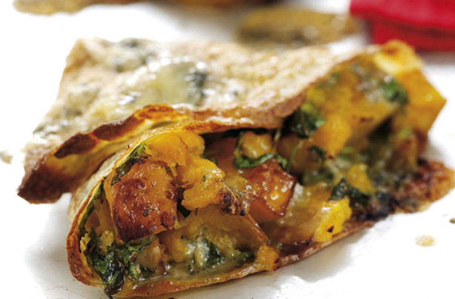 Butternut squash and stilton pancakes