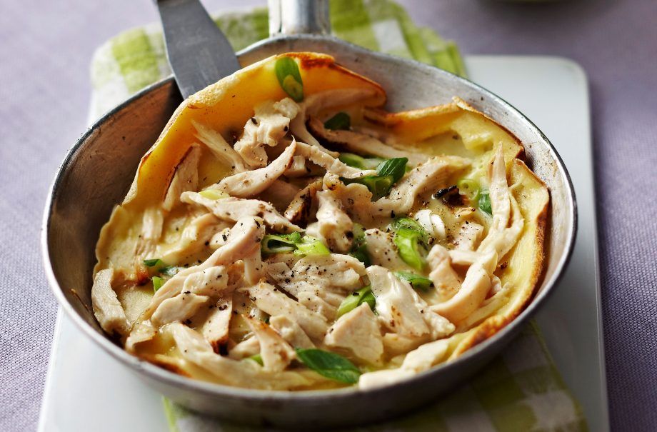 Chicken and spring onion pancakes