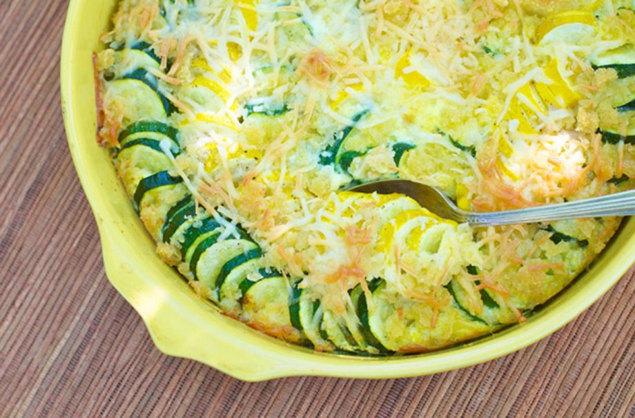 Courgette and parmesan gratin