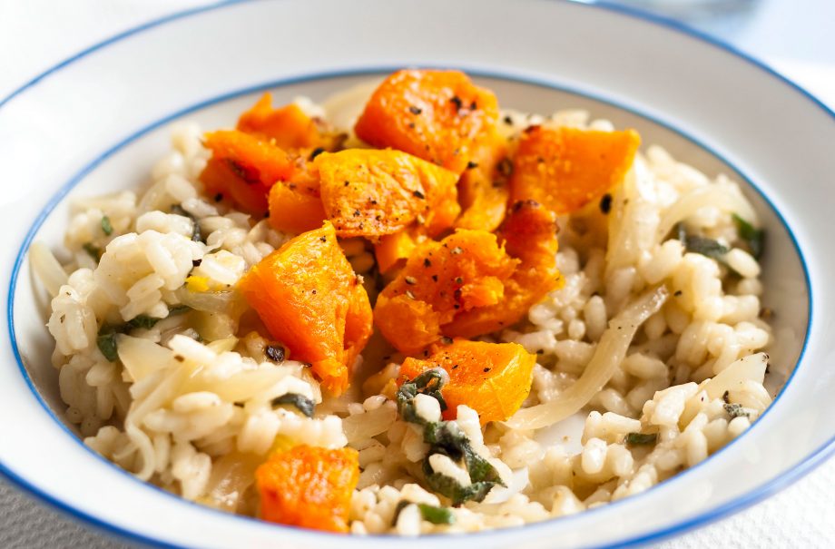 Low-fat butternut squash risotto