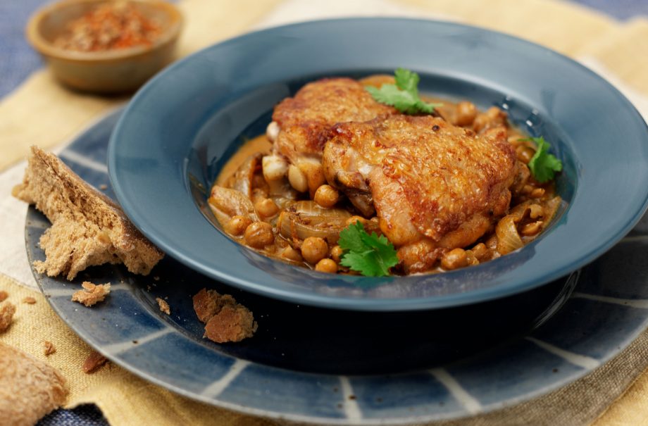 Mellow spiced chicken and chickpeas