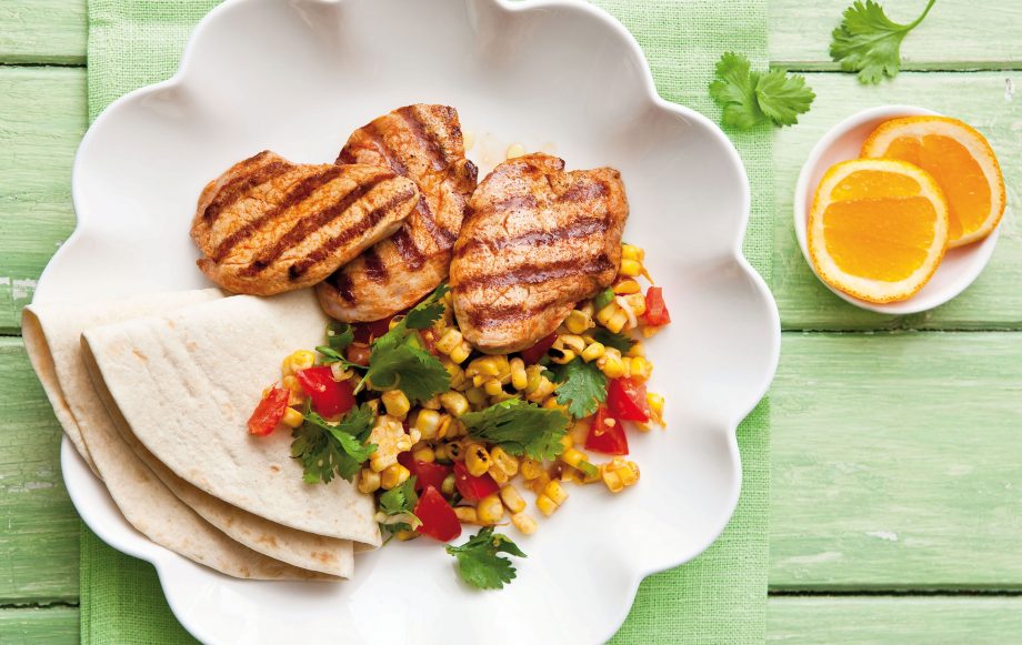 Mexican-style pork with corn salsa