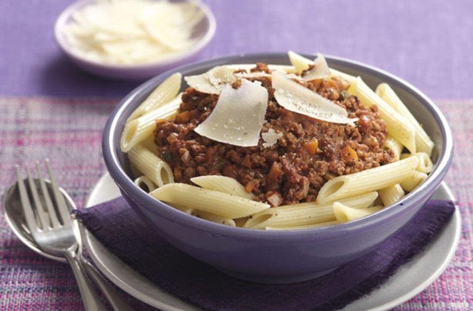 Pasta with veggie Bolognese