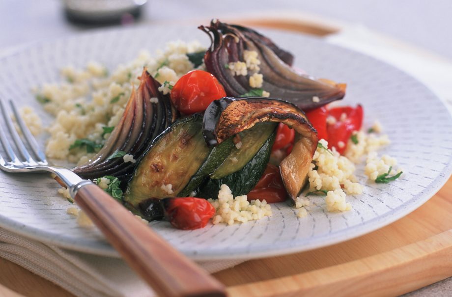 Roast courgette couscous