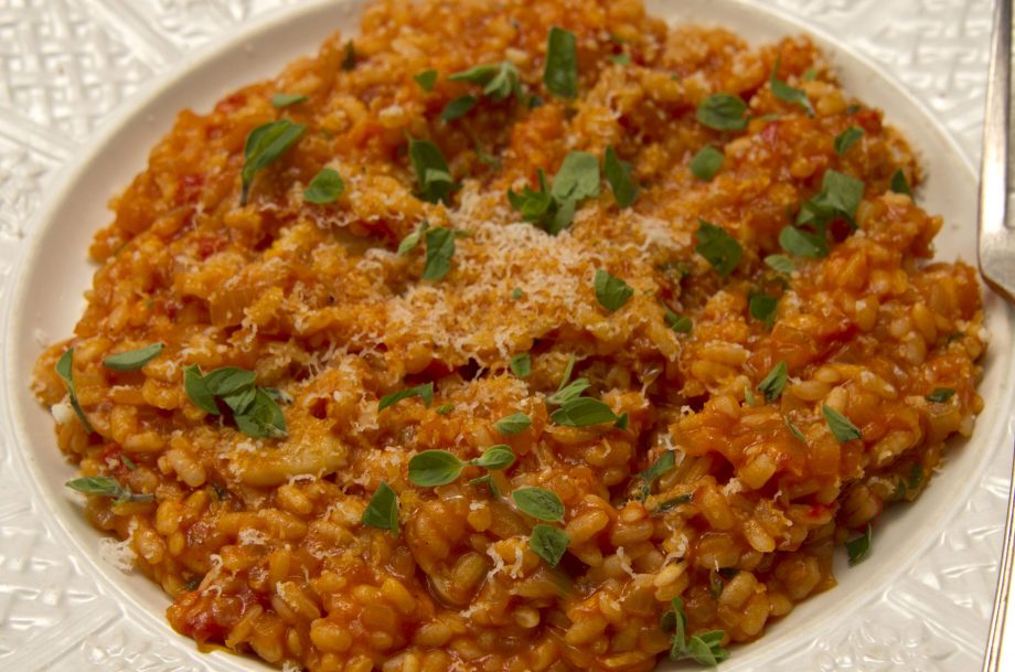 Sundried tomato and basil risotto