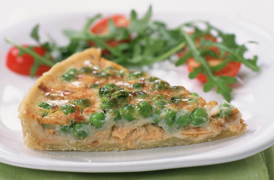 Tuna and pea quiche