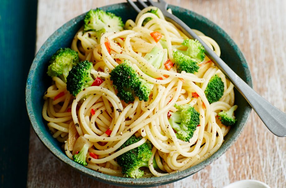 Zesty broccoli and courgette spaghetti
