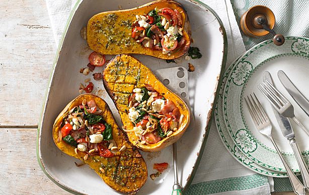 Pesto-roasted butternut squash, low calorie meals