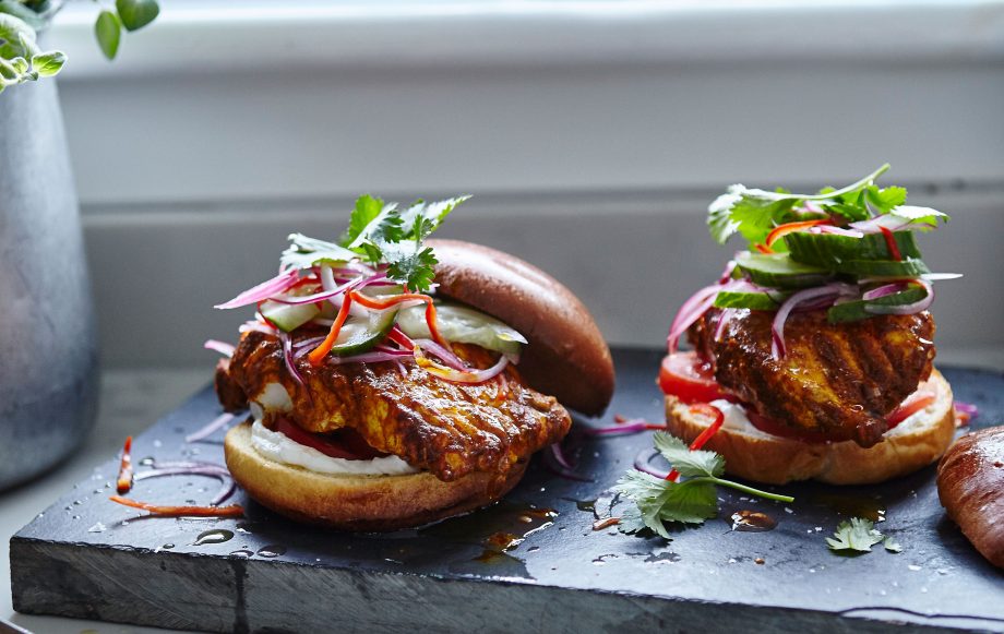 Joe Wicks Tandoori Cod Burgers With Sweet Potato Fries Dinner