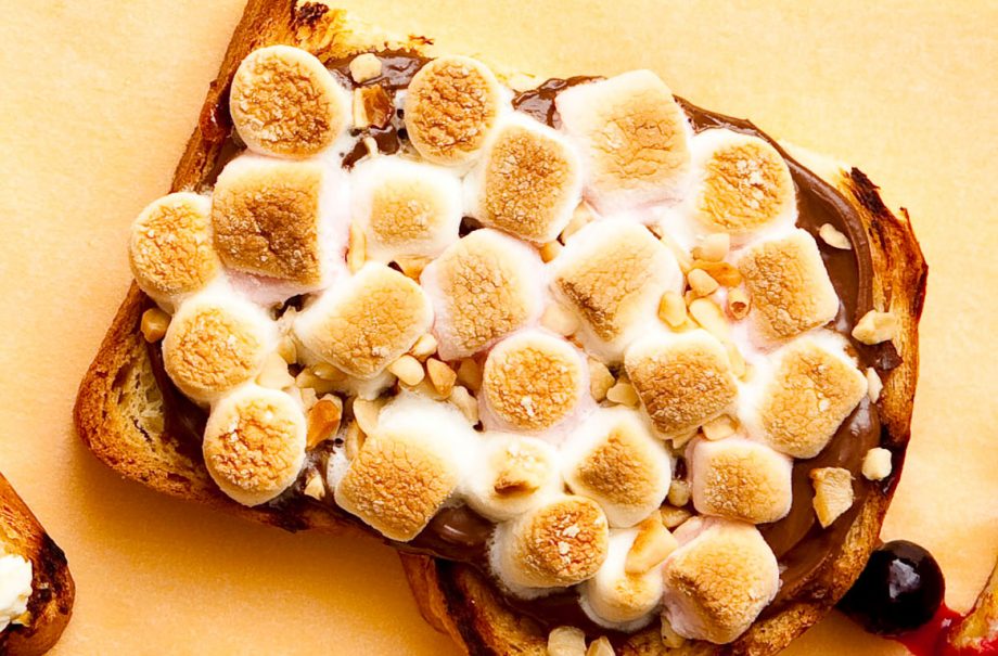Nutty chocolate mallow toast topper