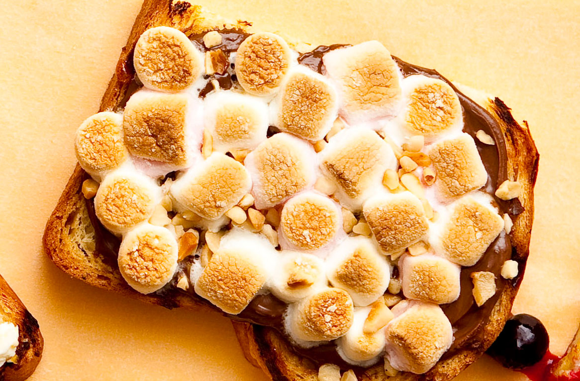 Nutty chocolate mallow toast topper