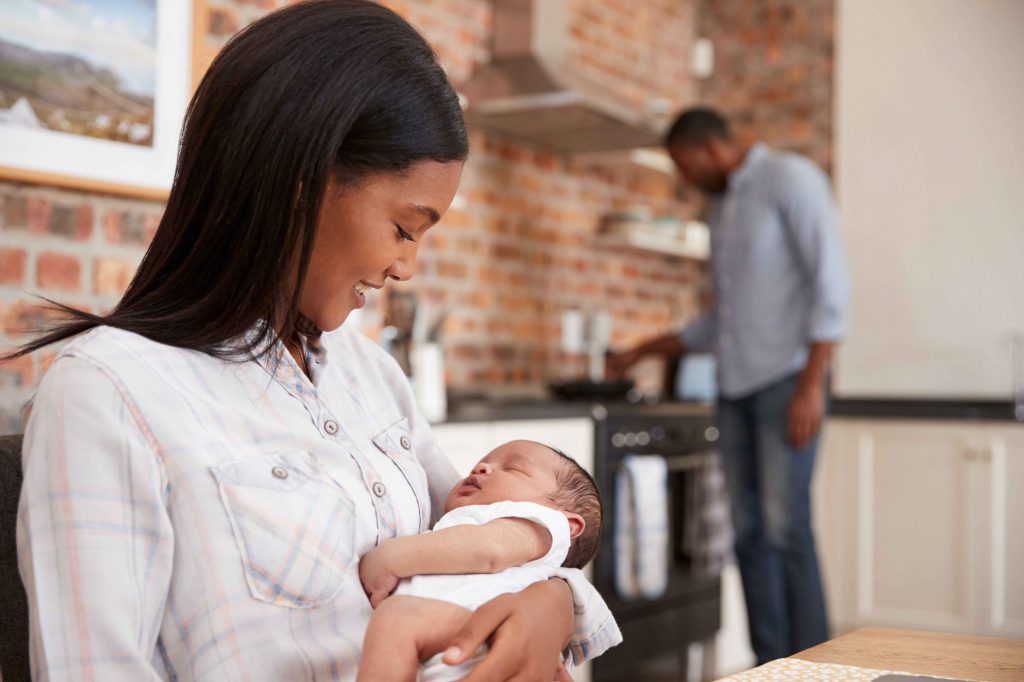 A family with a newborn baby