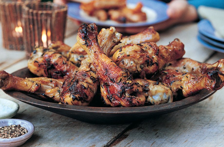 Chicken drumsticks with orange and herbs