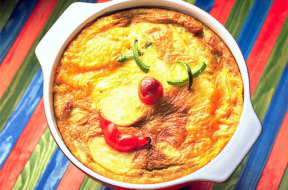 Clown face frittata