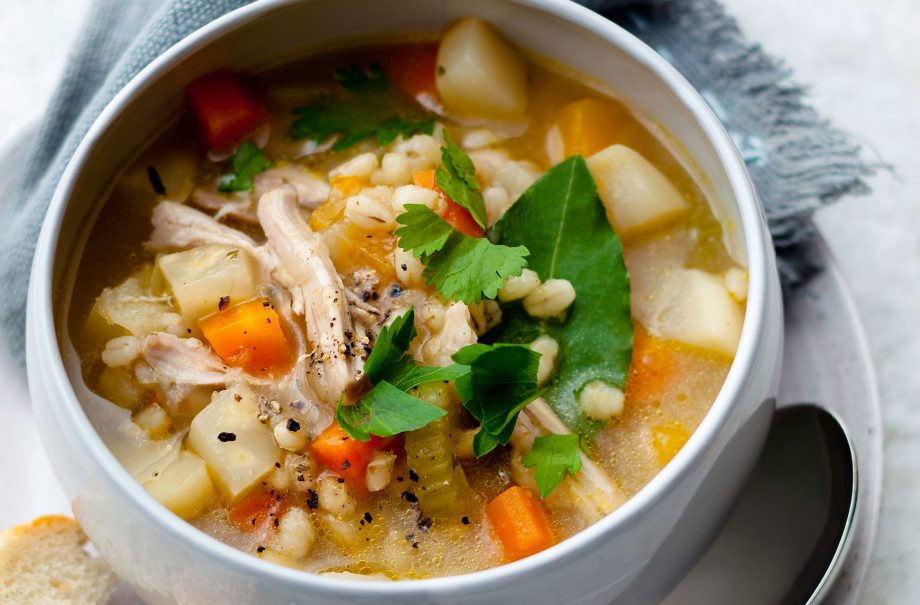 Hearty root and barley soup