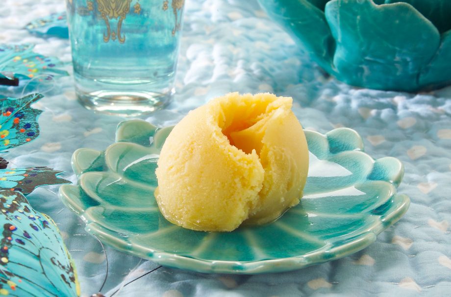 Mango and passion fruit sorbet