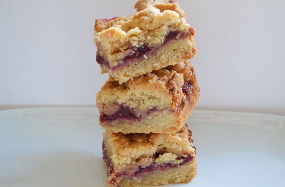Peanut butter and jam slices