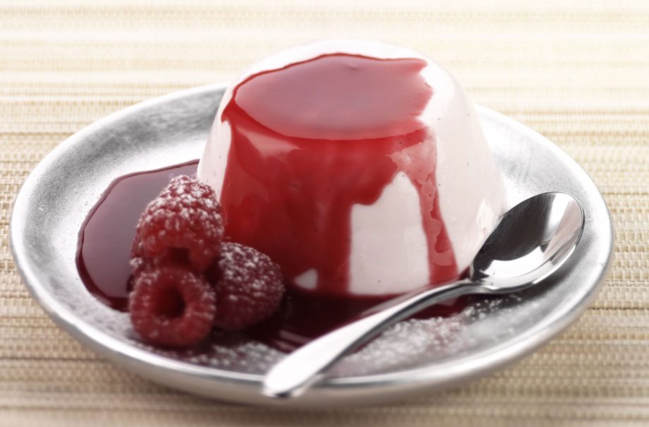 Raspberry panna cotta