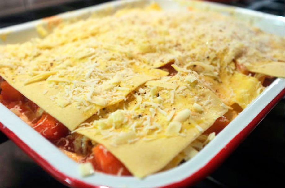 Roasted root vegetable lasagne