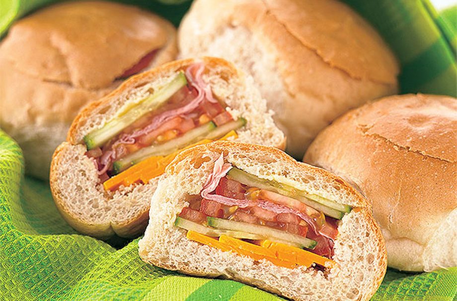 Stripy picnic rolls