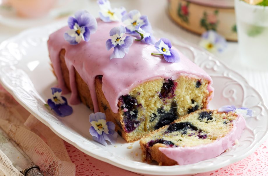 Lemon and blueberry drizzle cake