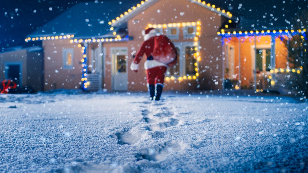 christmas traditions, santa footprints