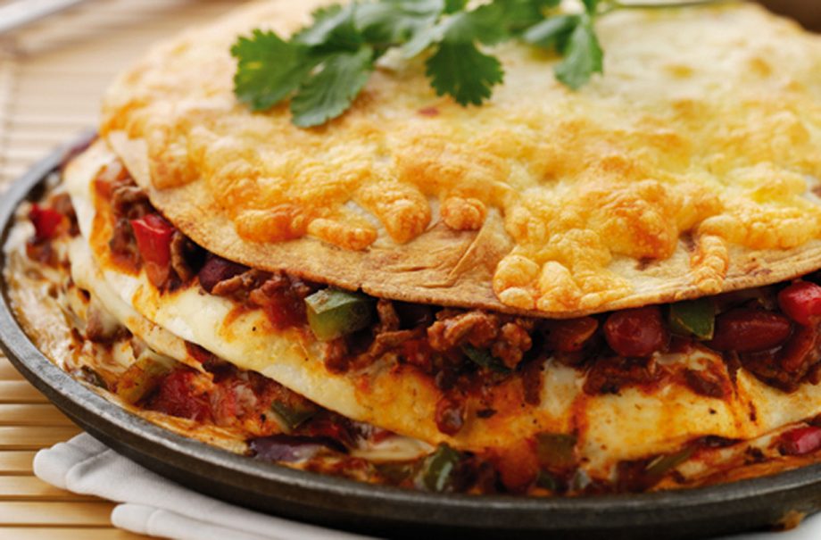 Mexican tortilla lasagne