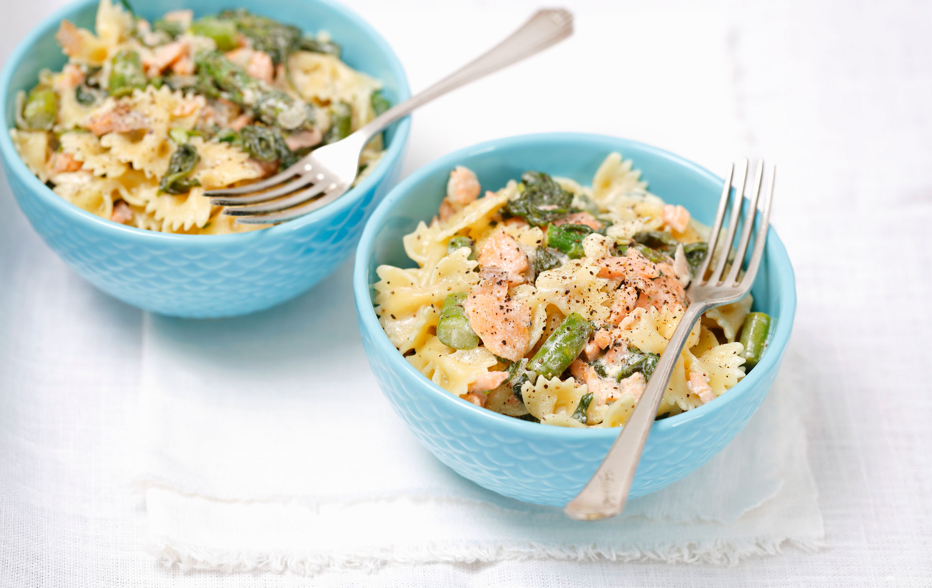 Salmon and pea pasta