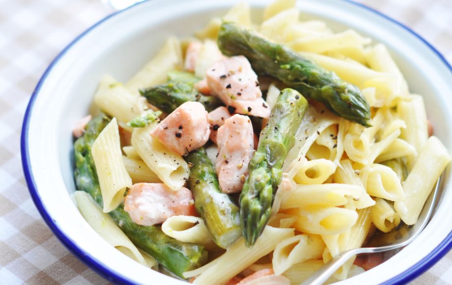 Salmon pasta with creme fraiche
