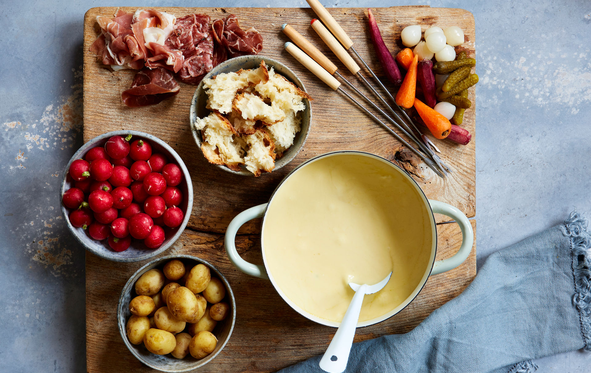 Cheeseboard Fondue French Recipes GoodtoKnow