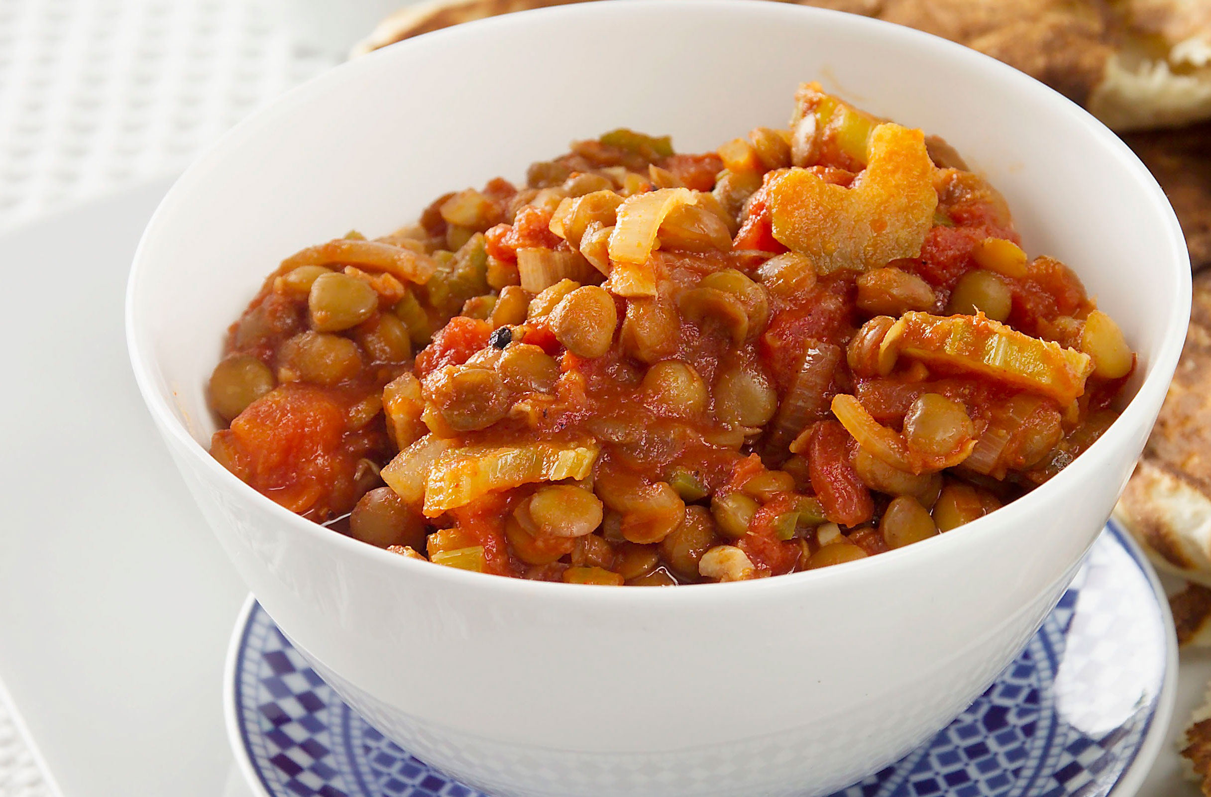 Lentil and spinach balti