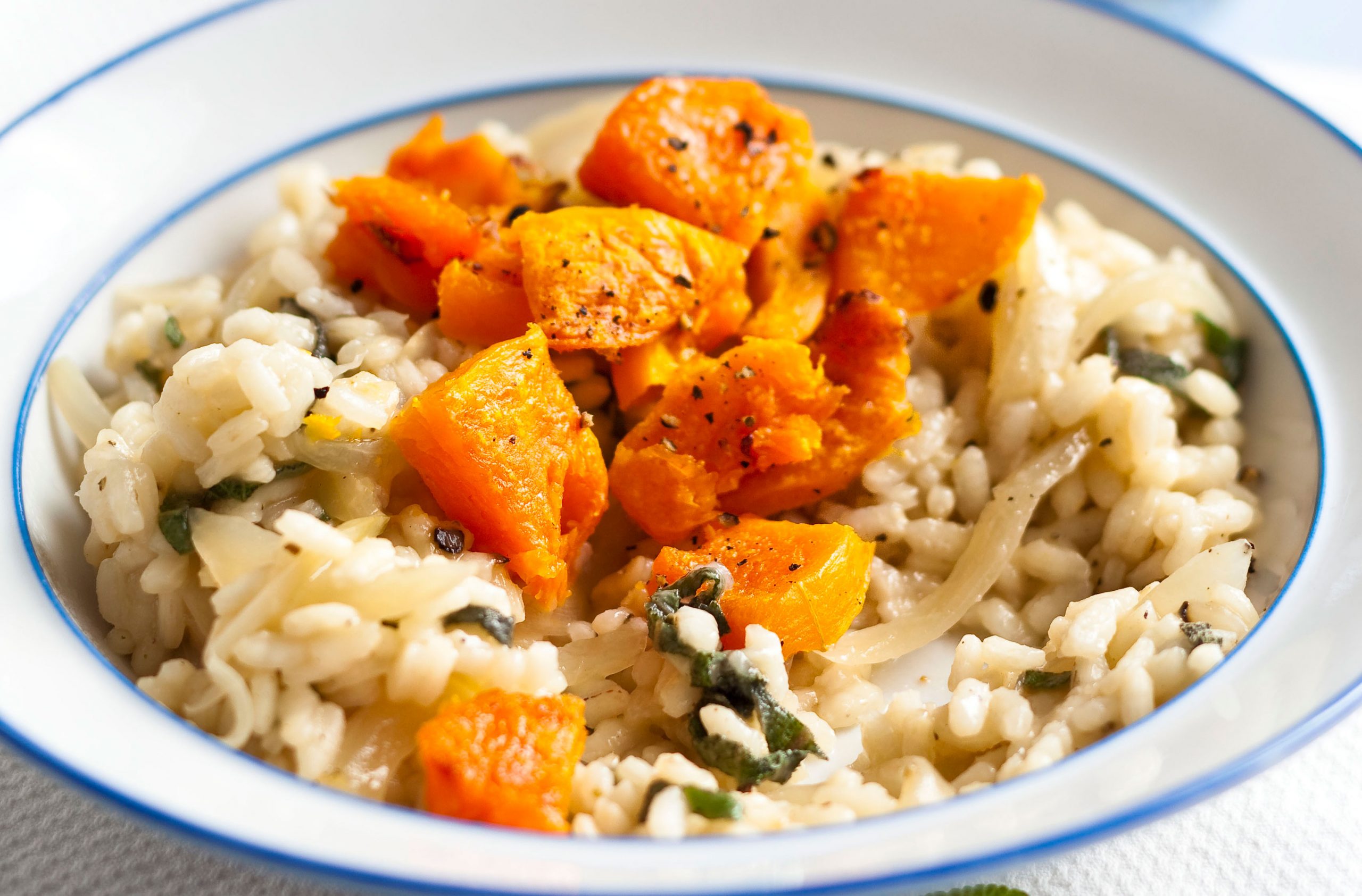 Low-fat butternut squash risotto