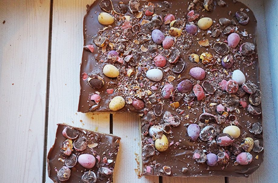 Mini egg millionaire’s shortbread