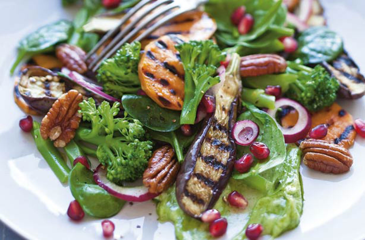 Sweet potato and aubergine salad