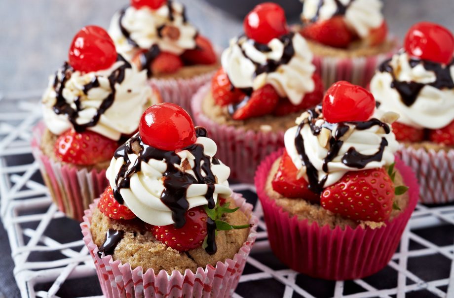 Banana Split Cupcakes