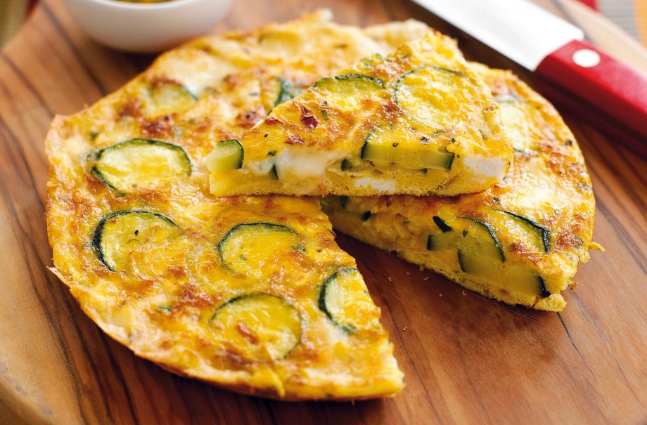 Courgette and goat's cheese frittata