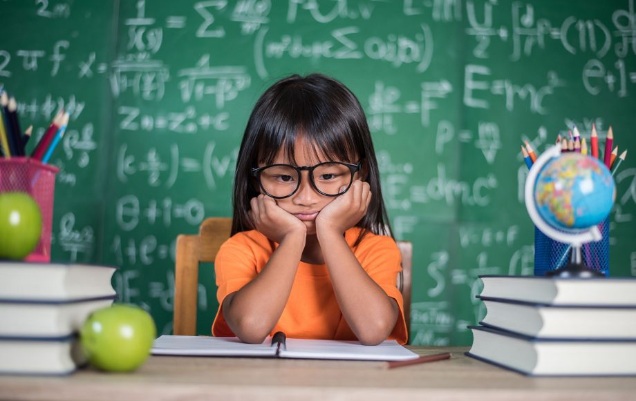 parents encouraged ashamed little girl glasses