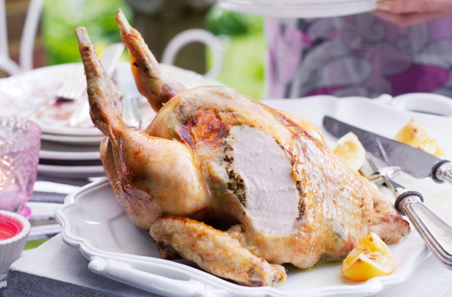 Lemon and garlic roast chicken