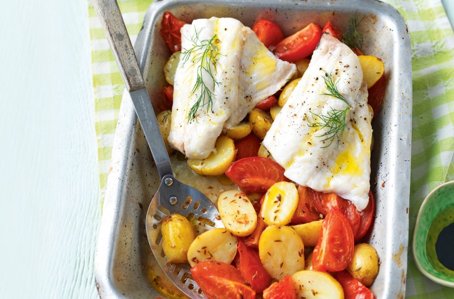 Roast haddock supper