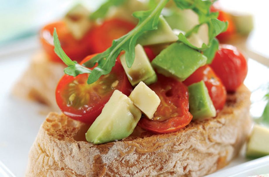 Avocado and tomato bruschetta