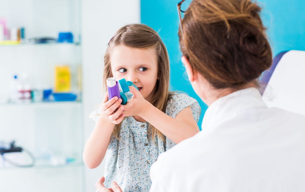 Child using inhaler