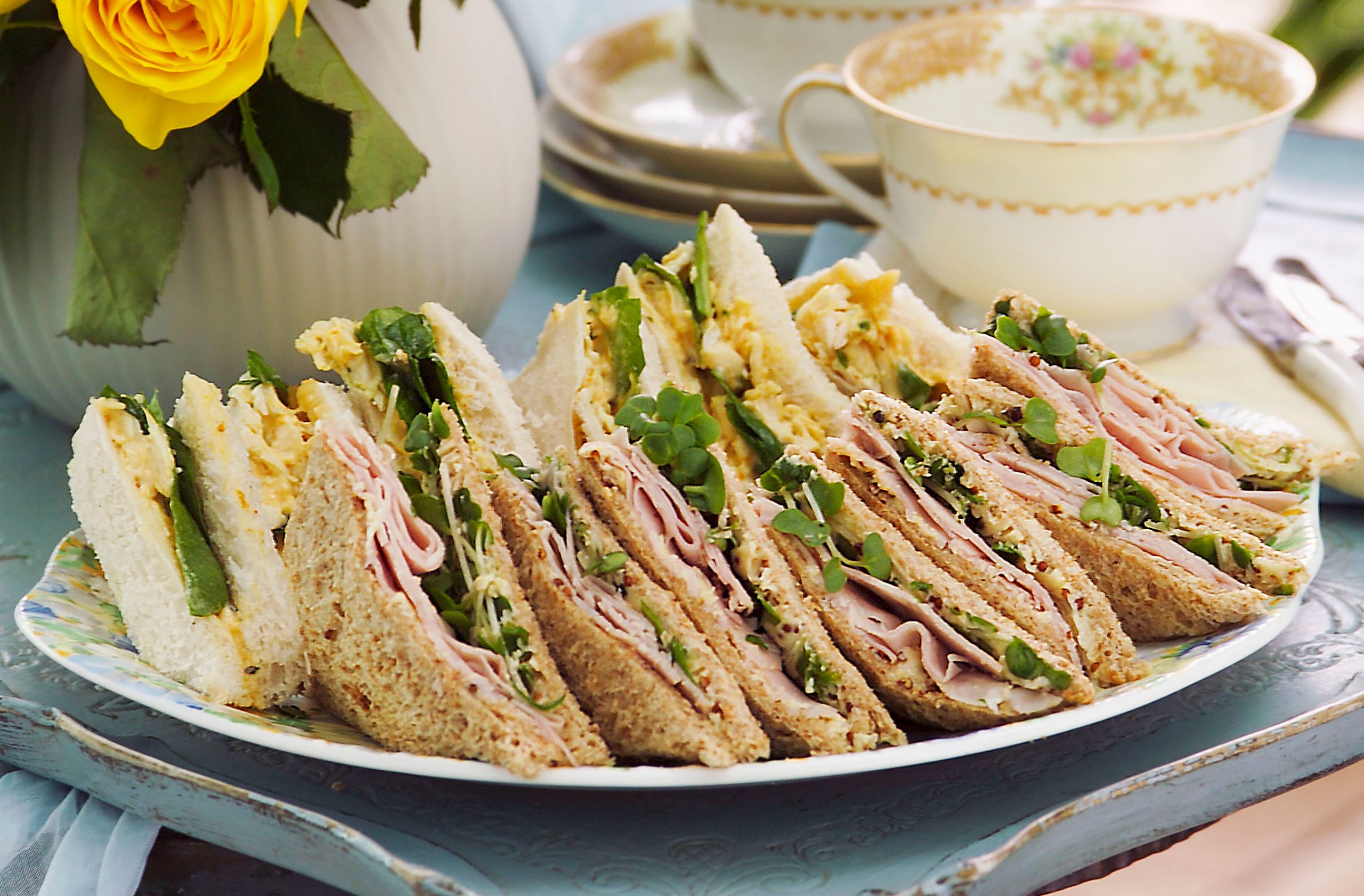 Coronation-style chicken sandwiches