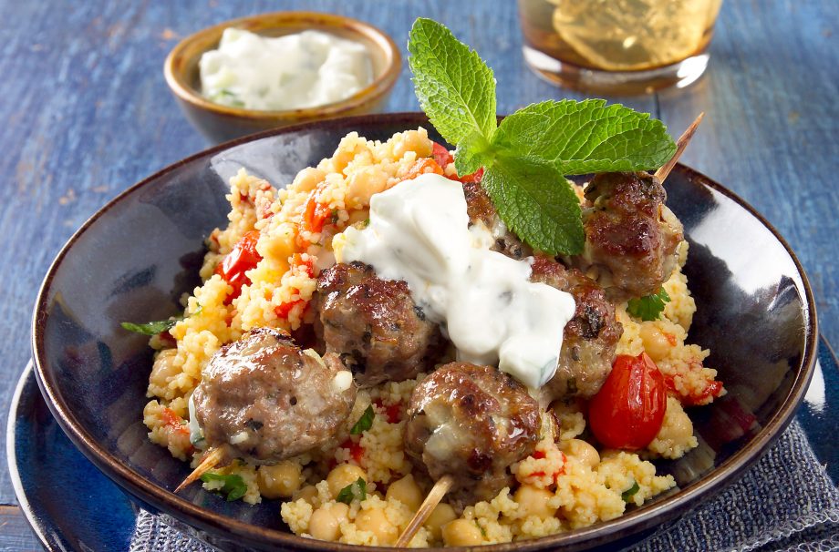 Lamb and mint kofta kebab
