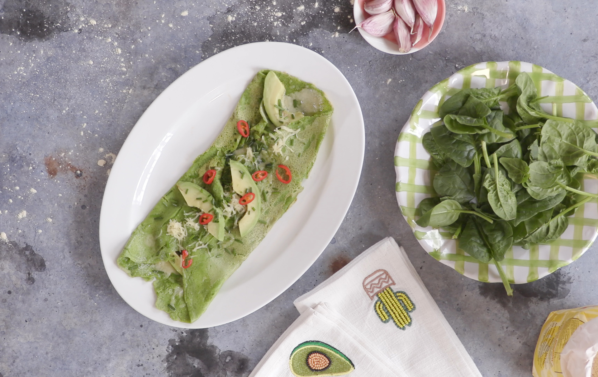 Savoury Spinach Pancake With Avocado And Cheese Brunch Recipes
