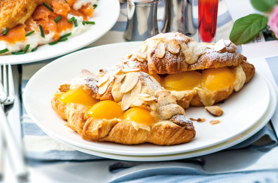 Almond and apricot croissants